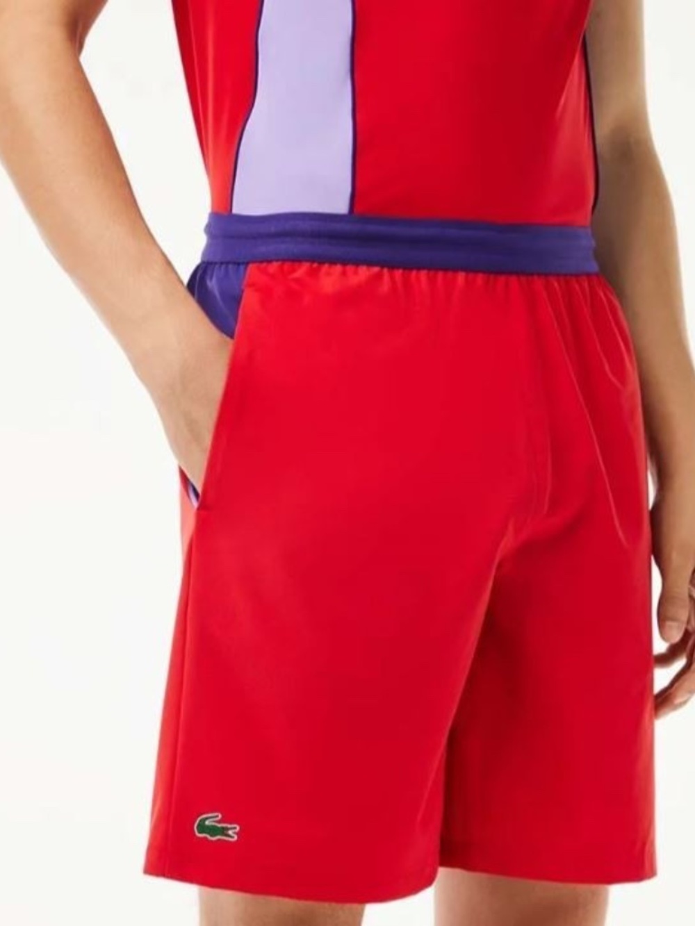 Lacoste Men’s Lacoste Sport X Novak Djokovic Colour-block Shorts Tennis Shorts